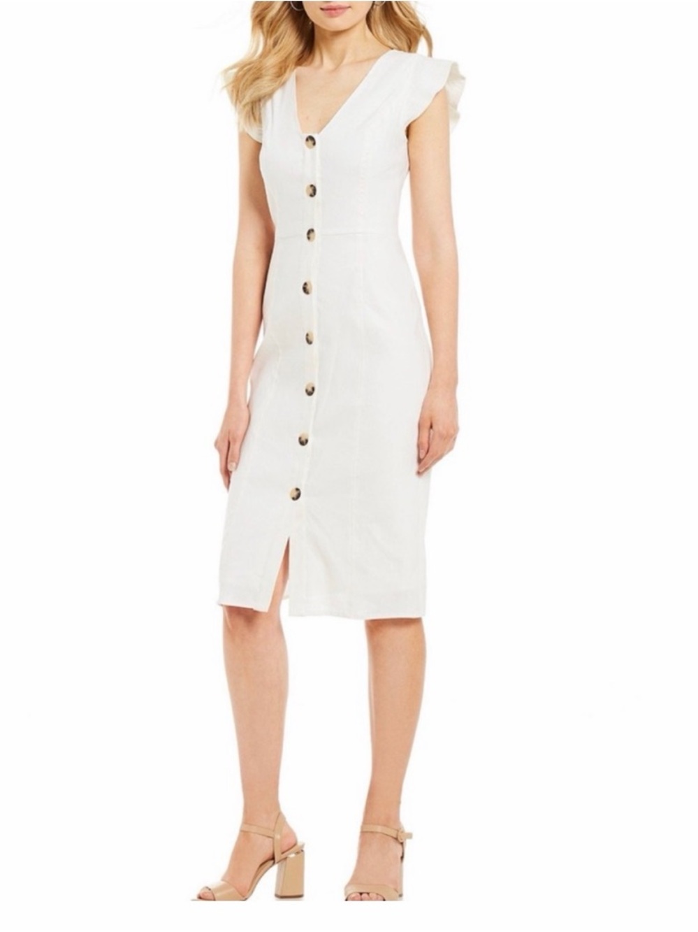 Antonio Melani Button Up Linen dress